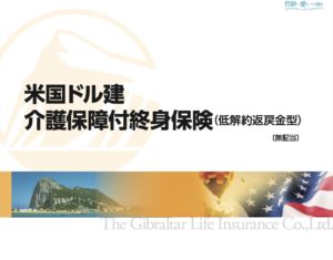 ジブラルタ生命　米国ドル建介護保障付終身保険　低解約返戻金型　介護　終身保険　返戻率　メリット　デメリット　シミュレーション　パンフレット